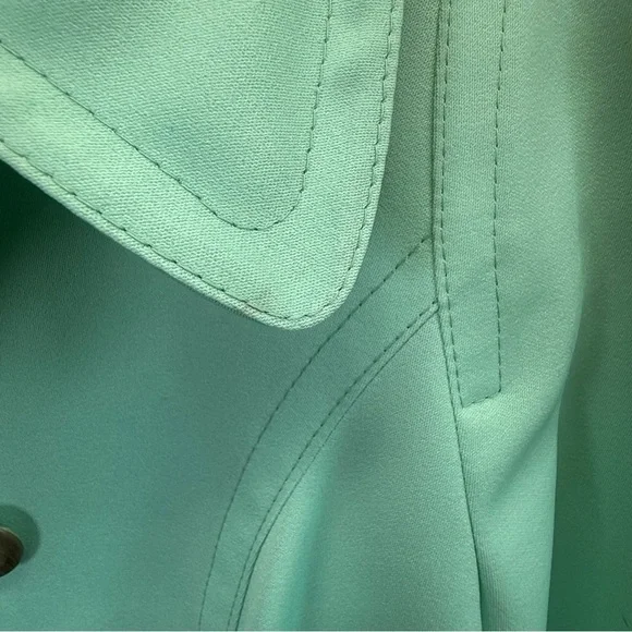 London Fog Vintage Aqua Blue/Green Trench Raincoat. Size 8R - Picture 13 of 16